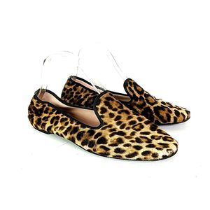 Pretty Loafers Ballerinas Calf Hair Animal Print Flat Women Size 39 US 9 Cheetah